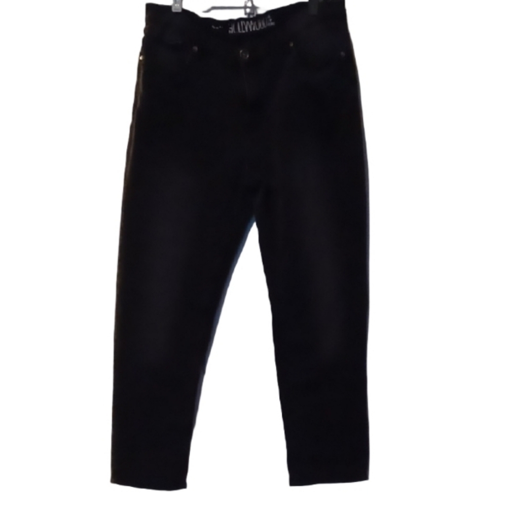 -- Hollywood men's Black Denim Jeans Stretch Size 34x30 Casual